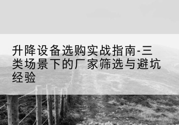 辛集移动式升降机厂家推荐-升降设备选购实战指南-三类场景下的厂家筛选与避坑经验